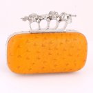 Ostrich Skulls Evening Bag - Metal Frame - Swarovski Crystal - Yellow Ostrich Skulls Evening Bag - Metal Frame - Swarovski Crystal - Yellow