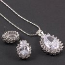 Unique Necklace & Earrings Set with Clear AAA Cubic Zirconia with Chain Unique Necklace & Earrings Set with Clear AAA Cubic Zirconia with Chain
