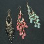 Breathtaking Bohemian 5" Long Unique Bead Tassel Chandelier Earrings-Black