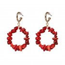 Beautiful Handmade Natural Circle Of Red Jasper Stone Earrings Beautiful Handmade Natural Circle Of Red Jasper Stone Earrings
