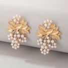 Beautiful Long Grape Vine With Pearls Dangle Earrings in Gold Tone Beautiful Long Grape Vine With Pearls Dangle Earrings in Gold Tone