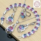 Astonishing 4pc Tourmaline Jewelry Sets-925 Sterling Silver-Adjustable Open Ring Astonishing 4pc Tourmaline Jewelry Sets-925 Sterling Silver-Adjustable Open Ring