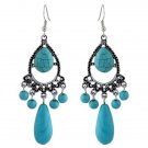 Beautiful Handmade Turquoise Stone Chandelier Hook Earrings