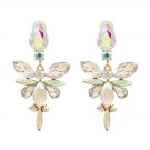 Gorgeous Aurora Borealis Clear Crystal Chandelier Earrings