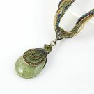 Gorgeous Green Stone with Crystal Necklace Gorgeous Green Stone with Crystal Necklace