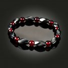 Unique Natural Energy Stone Healing Hematite With Red Crystal Beads Bracelet Unique Natural Energy Stone Healing Hematite With Red Crystal Beads Bracelet