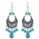 Beautiful Handmade Turquoise Stone Sharp Chandelier Earrings