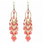 Breathtaking Bohemian 5" Long Unique Bead Tassel Chandelier Earrings-Red