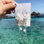 925 Silver Post Extravagant White Flower Crystal & Pearl Earrings-Adorable!