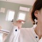 925 Silver Post Extravagant White Flower Crystal & Pearl Earrings-Adorable!