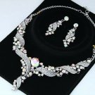 Striking Aurora Borealis Crystal Bridal Necklace & Earrings Jewelry Set Striking Aurora Borealis Crystal Bridal Necklace & Earrings Jewelry Set