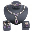 Hot Fashion 4pc 18k Beautiful Purple Tanzanite Jewelry Set-Austrian Crystal & CZ Hot Fashion 4pc 18k Beautiful Purple Tanzanite Jewelry Set-Austrian Crystal & CZ