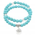 Unique Unisex Natural Energy Stone Healing Turquoise 2 Row Bracelet Unique Unisex Natural Energy Stone Healing Turquoise 2 Row Bracelet