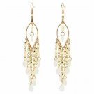 Breathtaking Bohemian 5" Long Unique Bead Tassel Chandelier Earrings-White