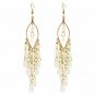Breathtaking Bohemian 5" Long Unique Bead Tassel Chandelier Earrings-White