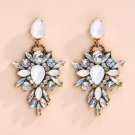 Exquisite Glitter Opal and Clear Crystal Cascade Earrings