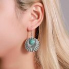 Beautiful Handmade Turquoise Fan Shaped Vintage Dangle Earrings