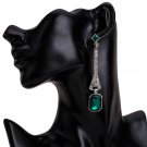 Beautiful Long Upscale Modern Green Crystal Dangle Earrings Beautiful Long Upscale Modern Green Crystal Dangle Earrings