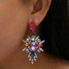 Exquisite Glitter Multi AB Color Crystal Cascade Earrings