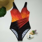 2021 New Sexy Sunset Black Gradient Color One Piece Beachwear Swimsuit-Plus 1X