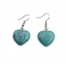Beautiful Handmade Natural Turquoise Stone Heart Shape Earrings