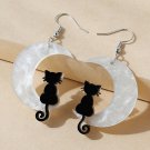 Beautiful Fashion Bohemian Black Cat On The Moon Dangle Earrings Beautiful Fashion Bohemian Black Cat On The Moon Dangle Earrings