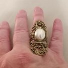 Victorian Massive Filigree Oval Pearl Imperial Ring-Make A Statement Victorian Massive Filigree Oval Pearl Imperial Ring-Make A Statement