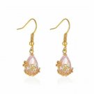 Beautiful Small Ethnic Style Crystal Teardrop Flower Gold Tone Earrings Beautiful Small Ethnic Style Crystal Teardrop Flower Gold Tone Earrings
