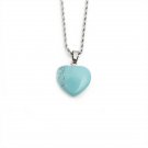 Luxury Natural Stone Heart Shaped Turquoise Pendant on 23 Inch Twist Chain