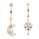 Heavenly Beautiful Moon & Sun Multi Color Crystal Earrings - Very Metaphysical