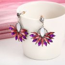 Beautiful Fashion Vintage Fan Purple/Pink Rhinestone Earrings