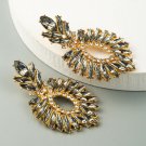 Large Beautiful Bohemian Gray Marquise Shape Unique Crystals Earrings