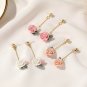Unique & Beautiful Victorian Era Three-Dimensional Long Rose Earrings-Champagne