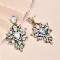Exquisite Glitter Aurora Borealis Clear Color Crystal Cascade Earrings