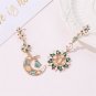 Heavenly Beautiful Moon & Sun Celestial Dangle Earrings with Moon Necklace Set