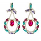 Large Beautiful Bohemian Multicolor Unique Crystal Dangle Earrings Large Beautiful Bohemian Multicolor Unique Crystal Dangle Earrings