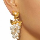 Beautiful Fashion Retro Long Leaves With Pearls Vine Dangle Earrings Beautiful Fashion Retro Long Leaves With Pearls Vine Dangle Earrings