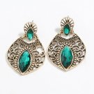 Magnificent Vintage Bold Design Green Color Crystal Earrings Magnificent Vintage Bold Design Green Color Crystal Earrings
