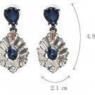 Stunning Vintage Blue Crystal & Clear Rhinestones Earrings Stunning Vintage Blue Crystal & Clear Rhinestones Earrings