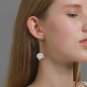 Unique & Beautiful Victorian Era Three-Dimensional Long Rose Earrings-White