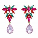 Beautiful Multilayer Spectacular Flower Drop Shape Crystal Earrings-Multi Beautiful Multilayer Spectacular Flower Drop Shape Crystal Earrings-Multi