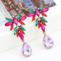 Beautiful Multilayer Spectacular Flower Drop Shape Crystal Earrings-Multi