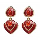 Beautiful & Bold Modern Huge Sweetheart Red Earrings