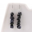 Beautiful Handmade Natural Black Sunstone Stone Dangle Earrings