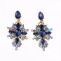 Exquisite Glitter Dark Blue & AB Clear Crystal Cascade Earrings