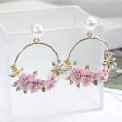 Beautiful Fashion Victorian Era Basket Of Flowers Circle Earrings-in 4 colors