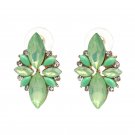 Extravagant & Unique Light Green Marquise Shape Crystal Flower Earrings Extravagant & Unique Light Green Marquise Shape Crystal Flower Earrings