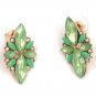 Extravagant & Unique Light Green Marquise Shape Crystal Flower Earrings