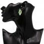 Extravagant & Unique Light Green Marquise Shape Crystal Flower Earrings