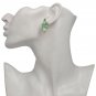 Extravagant & Unique Light Green Marquise Shape Crystal Flower Earrings
